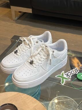 Bape White Low-Top Sneakers